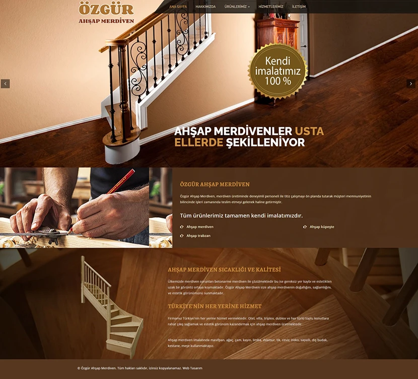 ahşap merdiven web sitesi tasarımı