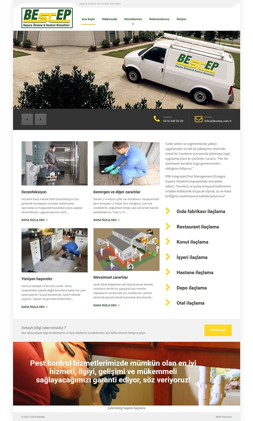 ilaçlama web sitesi tasarımı