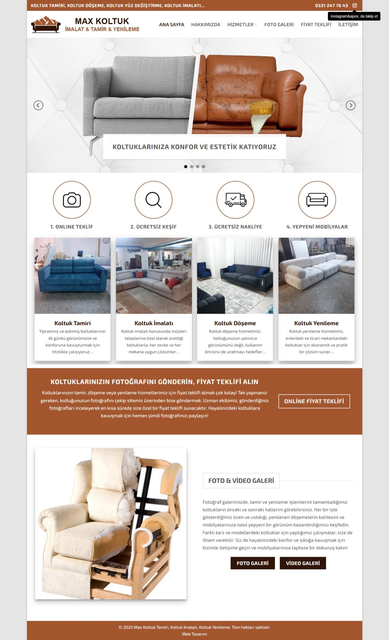 koltuk döşemeci web sitesi tasarımı