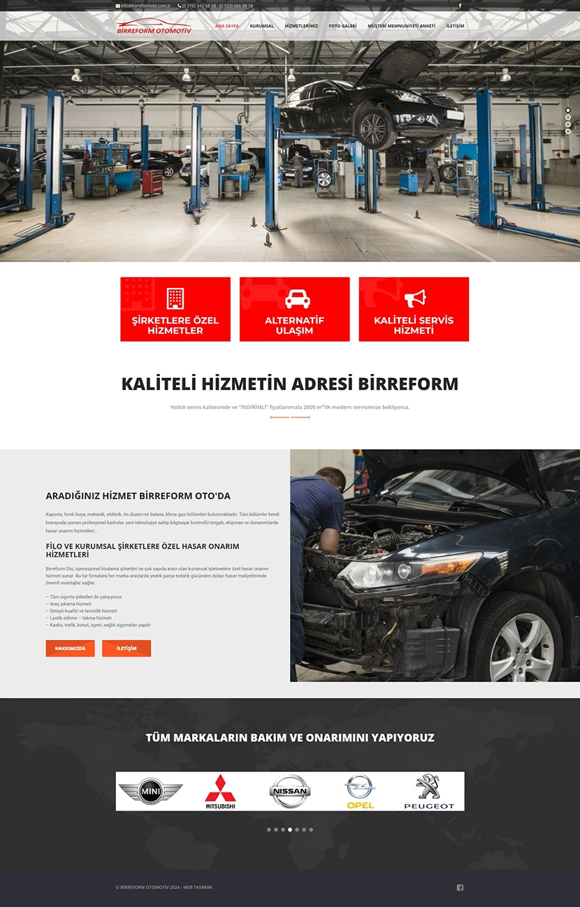 oto servis web sitesi tasarımı