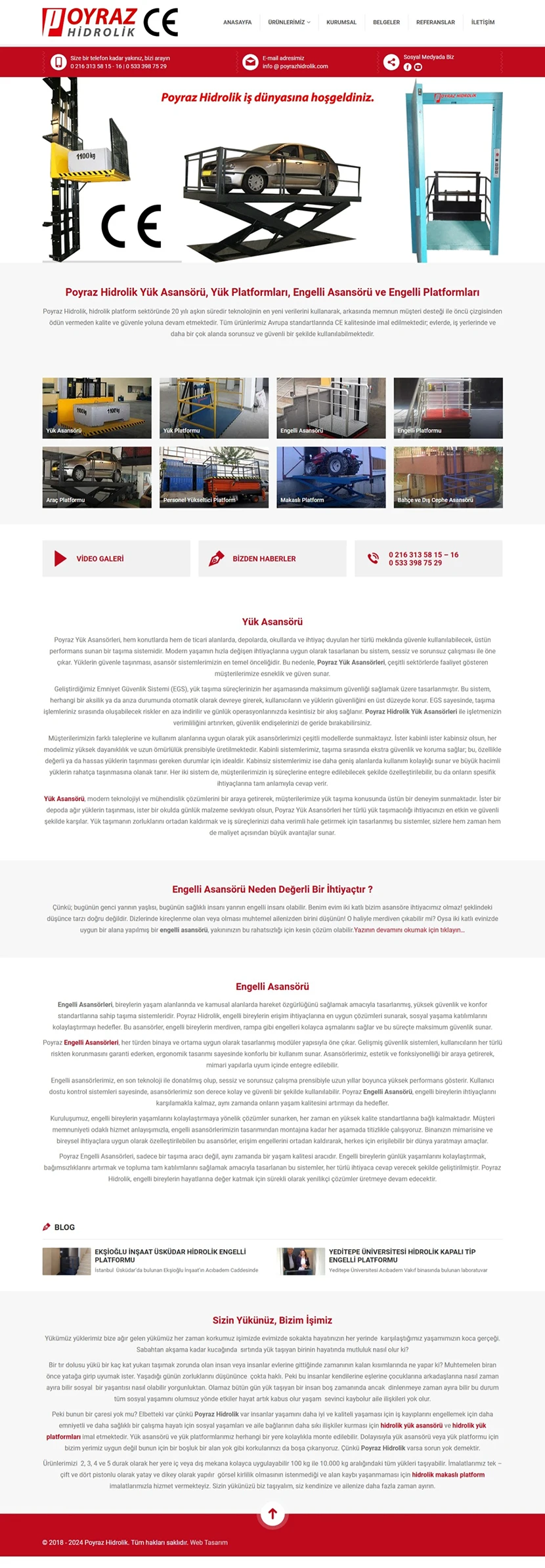 yük asansörü web sitesi tasarımı